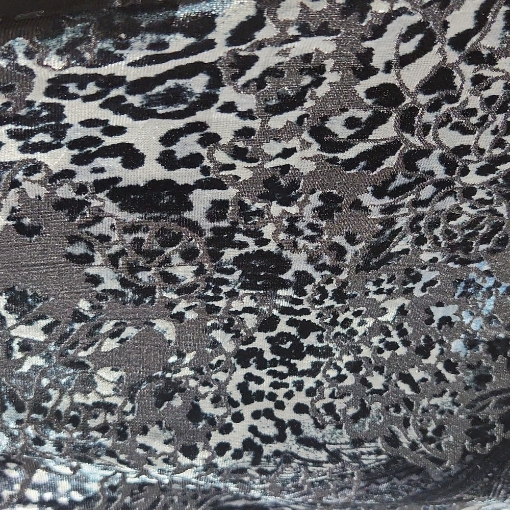 Peck & Peck Burnout Velvet Fringe Floral Leopard Kimono / Robe Sz L - Picture 14 of 15